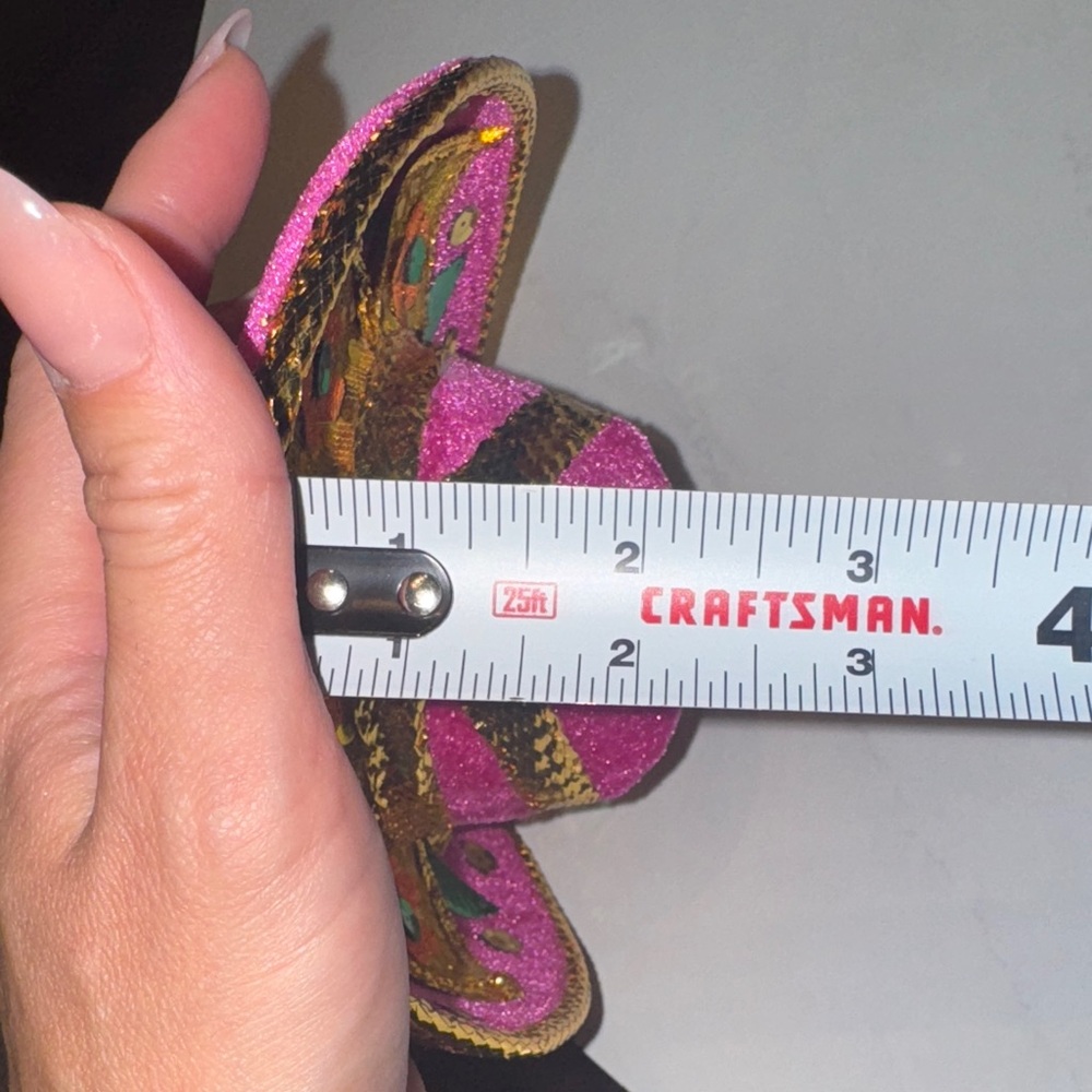 Mini Sombrero Pink and Gold Decorative Hat miniature size Mexico souvenir - Picture 7 of 7
